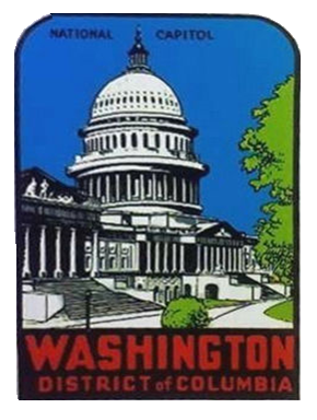 (image for) D.C (3) National Capital Vintage Vacation Stickers